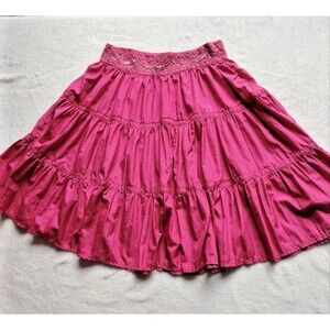 Vtg Y2K GAP KIDS 14 reg Beaded Satin Princess Mini Skirt Girls Fairy Rose Pink